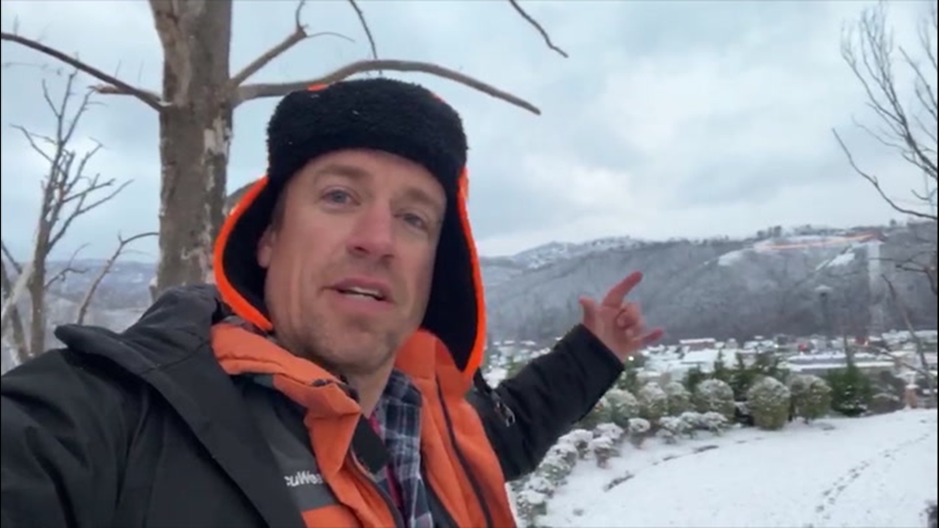 Extreme Meteorologist Reed Timmer was in Gatlinburg, Tennessee, on Dec. 1, after the area was blanketed in several inches of snow.