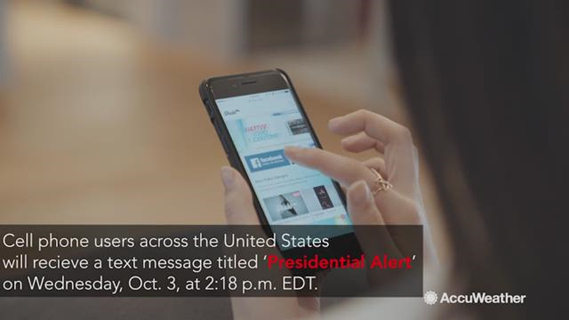 FEMA will conduct a nationwide test of the Emergency Alert System (EAS) and Wireless Emergency Alert (WEA) system. Cell phone users will receive an alert titled 'Presidential Alert' on Wednesday, Oct. 3.