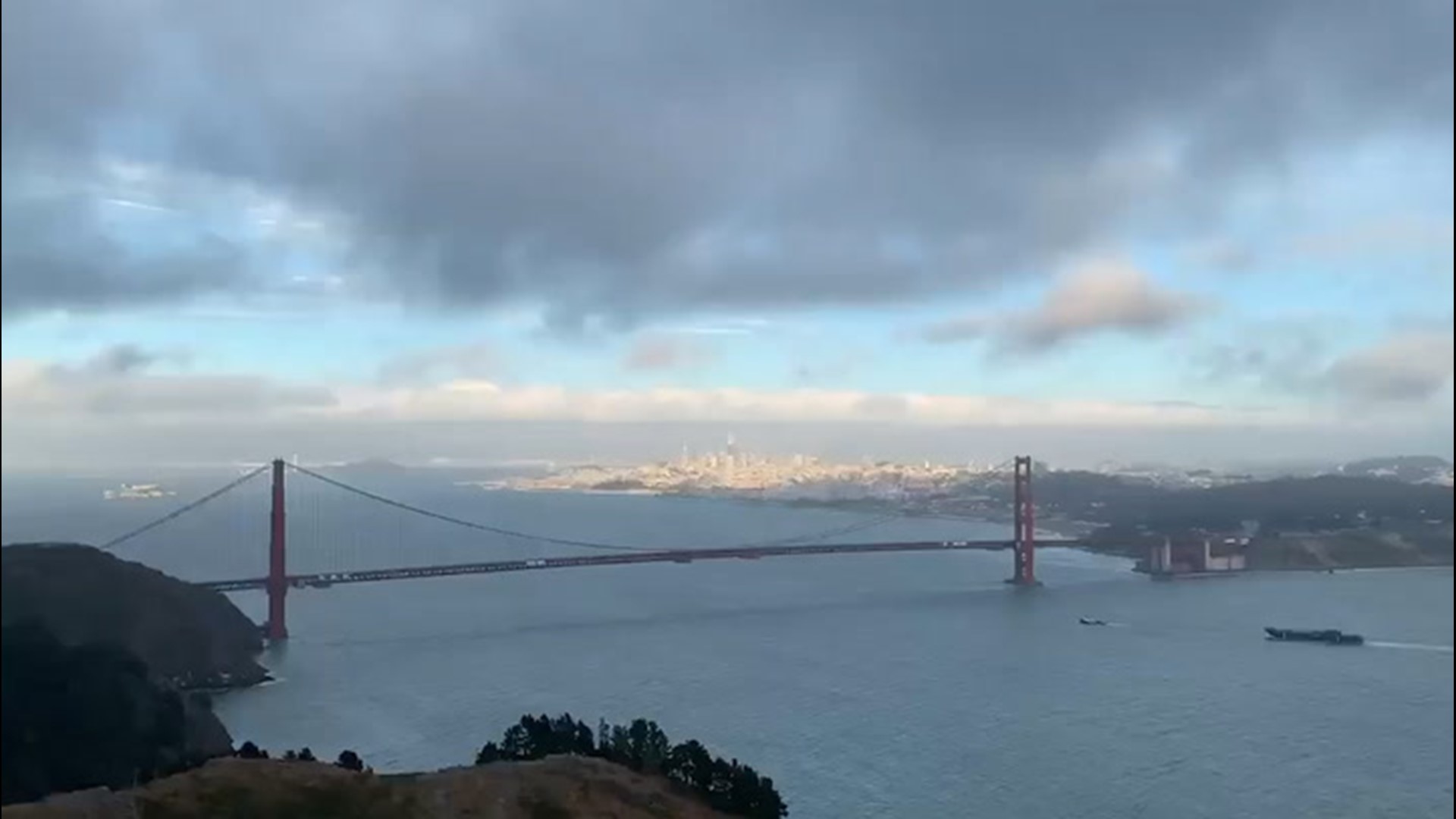 The Golden Gate Bridge in San Francisco, California, made whistling noises on June 5. It came from the bridge railings that mitigate wind loading.