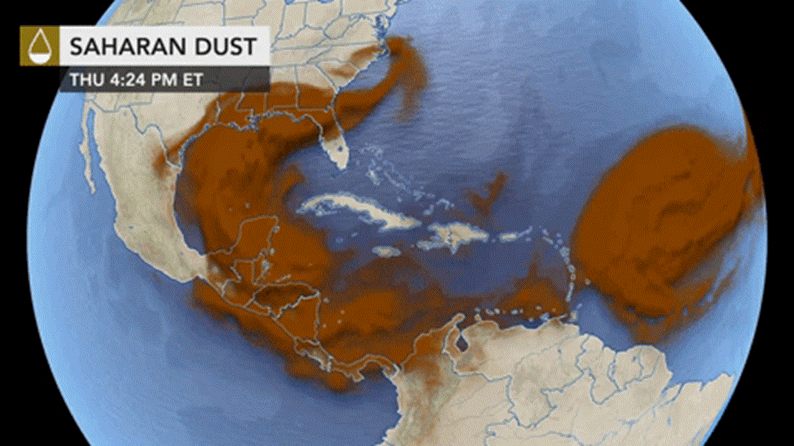 A huge Saharan dust cloud is approaching; here's when it will arrive in
