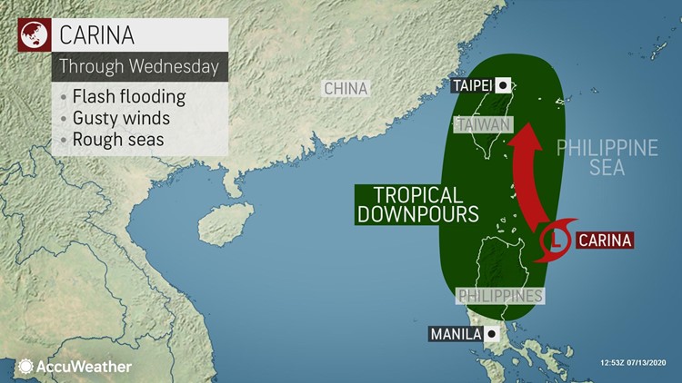 Tropical Depression Carina To Douse Philippines Taiwan With Disruptive Rain Wusa9 Com