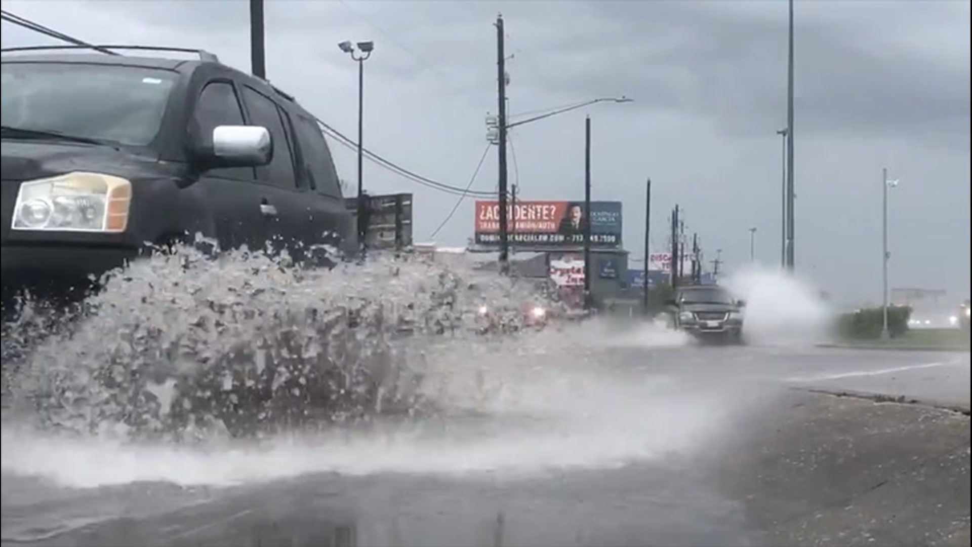 Strong rain showers and thunderstorms battered parts of the Gulf coast on Nov. 27, leading to flooded streets in Houston, Texas.