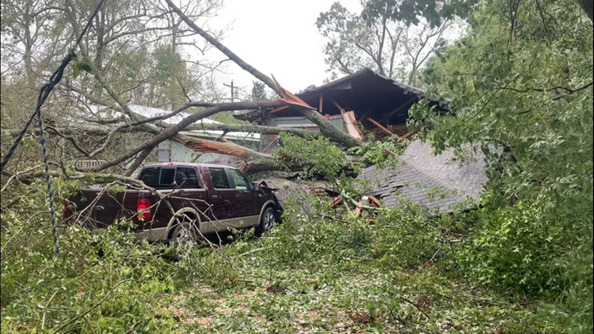 Hurricane Sally caused extensive damage in Foley, Alabama, on Sept. 16 such as trees being ripped out of the ground and buildings being torn to shreds.