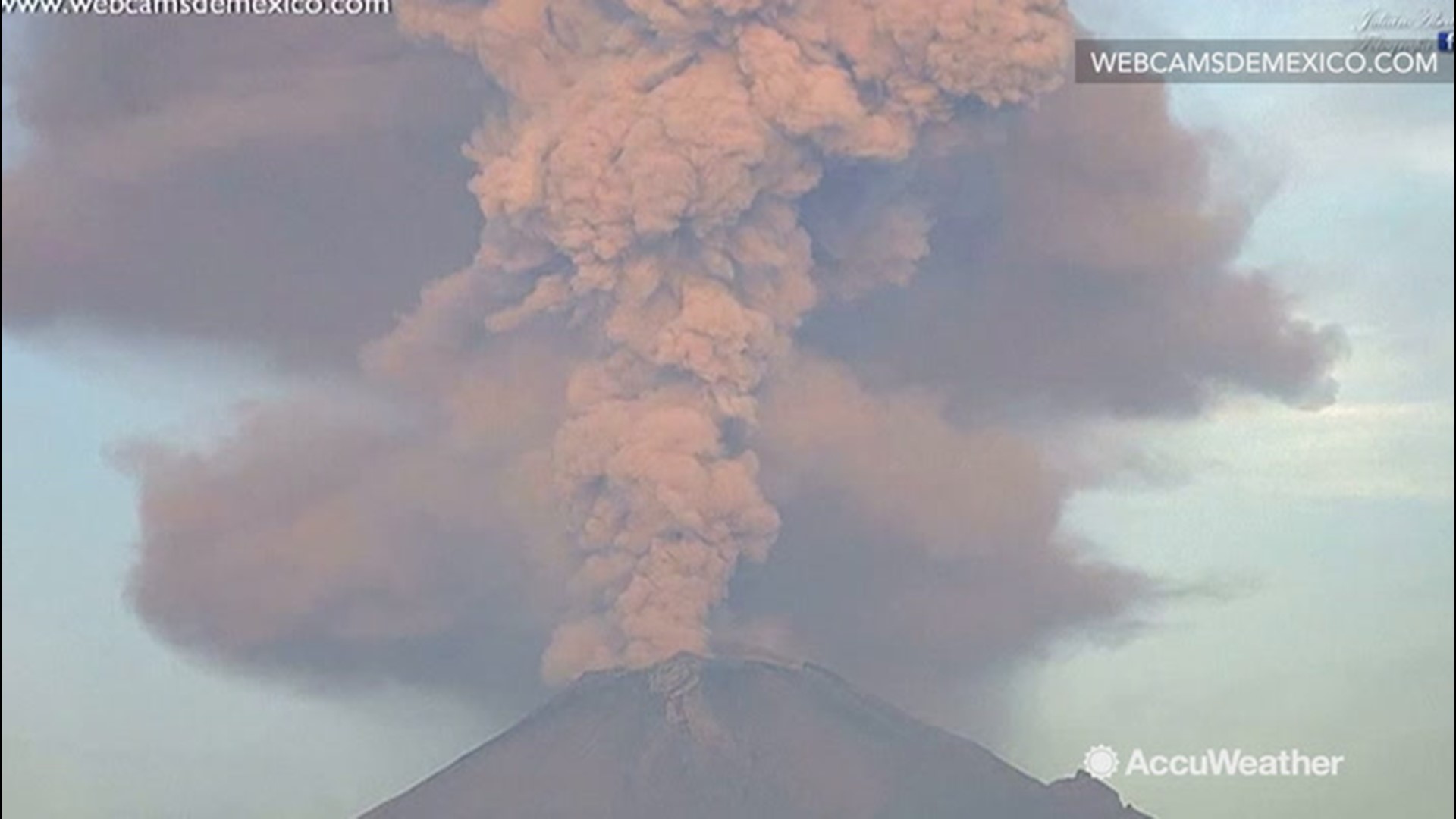 As Mexico's Popocatepetl volcano violently erupted on June 17, it sent ash and debris racing into the sky. According to local media, the ash plume stretched as high as 2.5 miles.