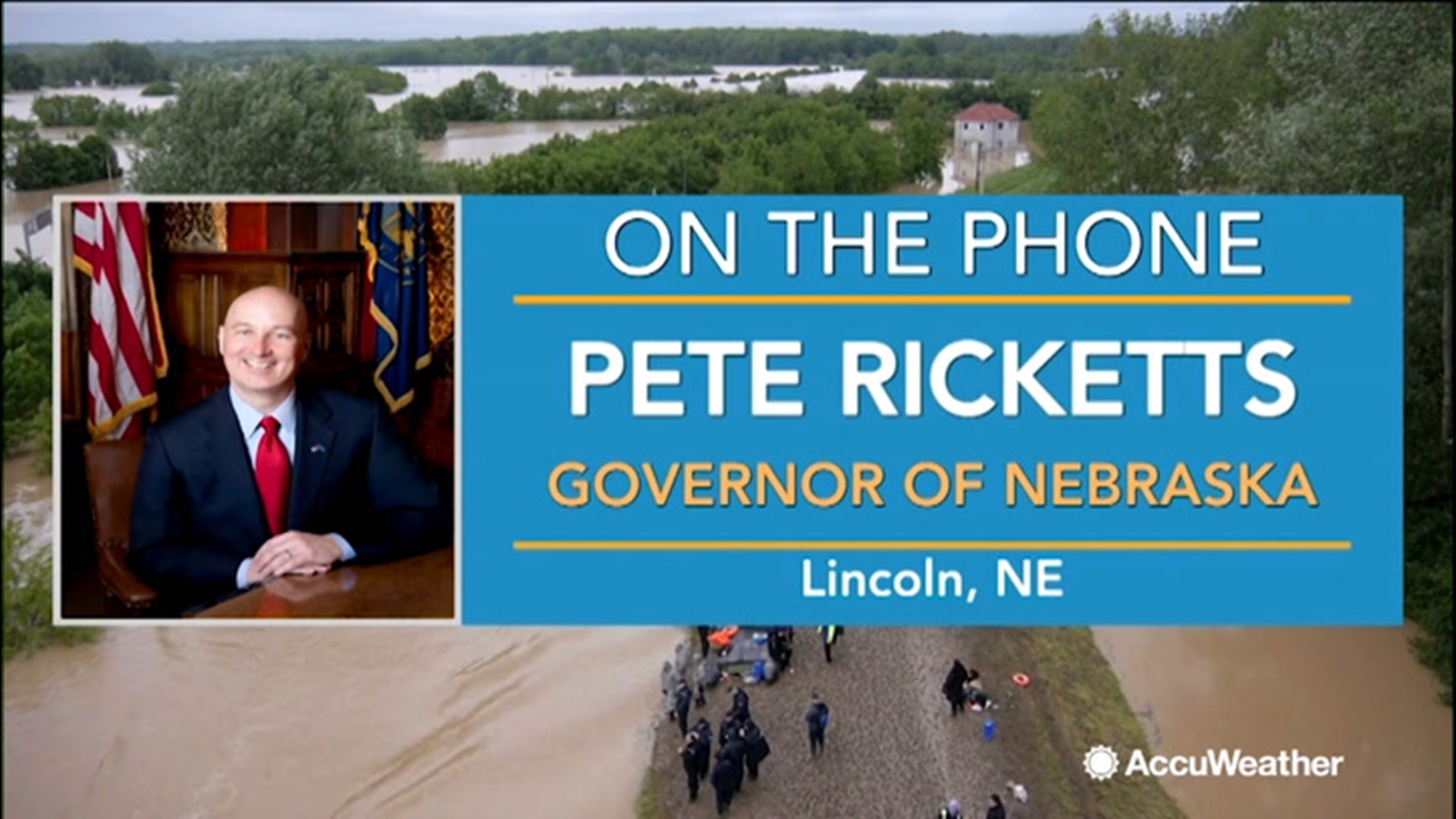 Gov. Pete Ricketts said on June 14 that Nebraska was going to rebuild after devestating floods crippled the state