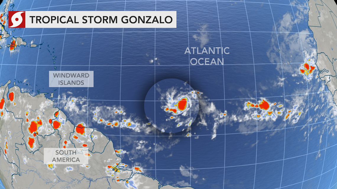 Tropical Storm Gonzalo Develops Shattering Yet Another Atlantic Record Wusa9 Com
