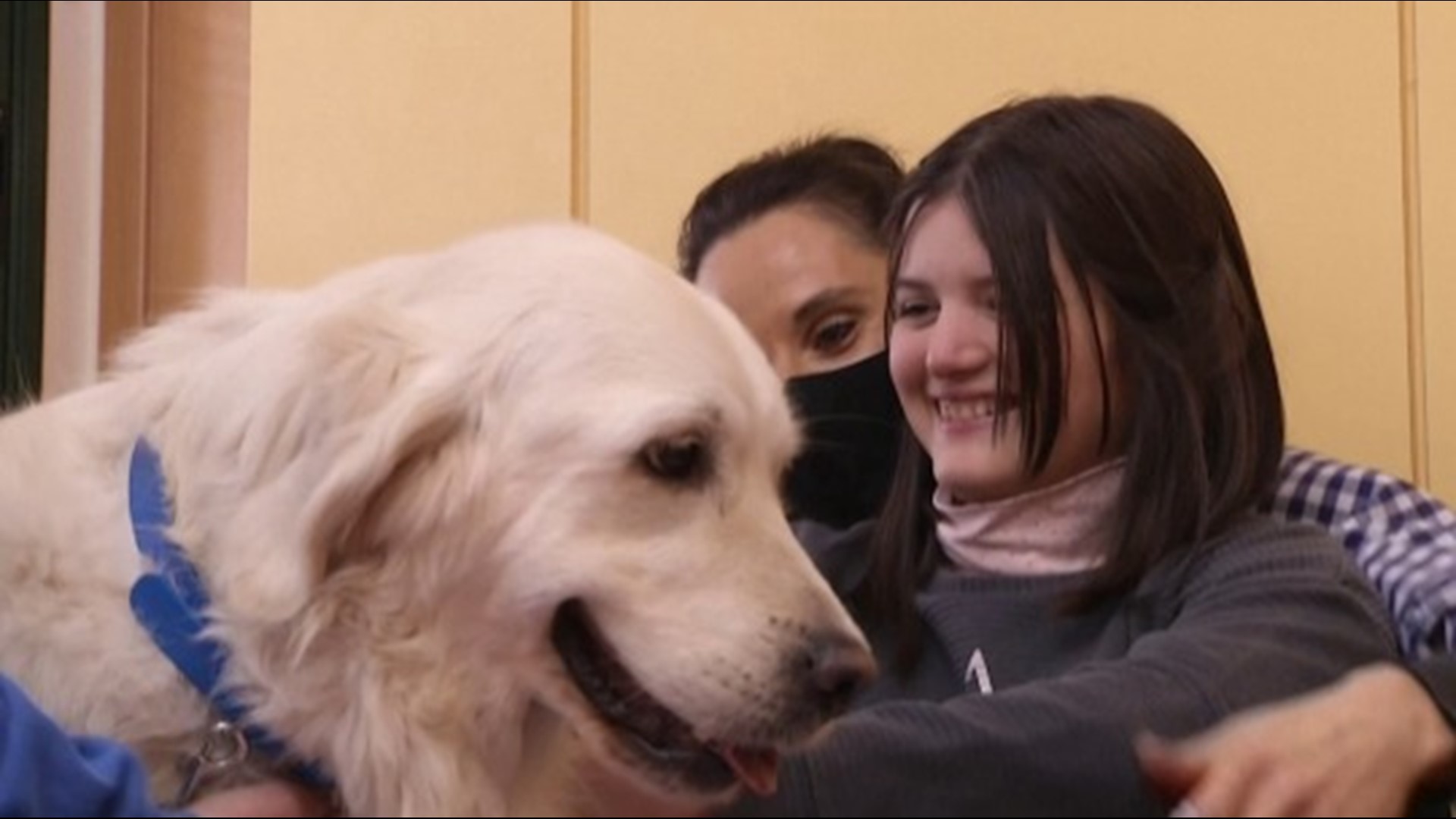 Happiness comes on four legs and covered in fur for these Spanish children with disabilities as they get a visit from Soul the therapy dog. Buzz60's Mercer Morrison has the story.
