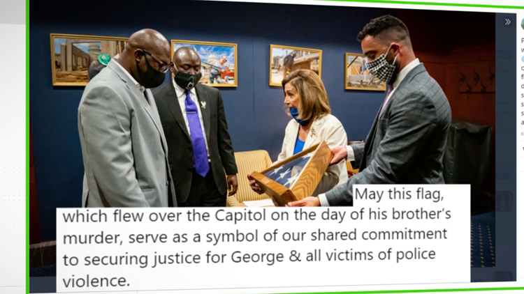 Pelosi Gifting U S Flag To George Floyd S Brother Is Permitted Wusa9 Com Pelosi Gifting U S Flag To George Floyd S Brother Is Permitted Wusa9 Com