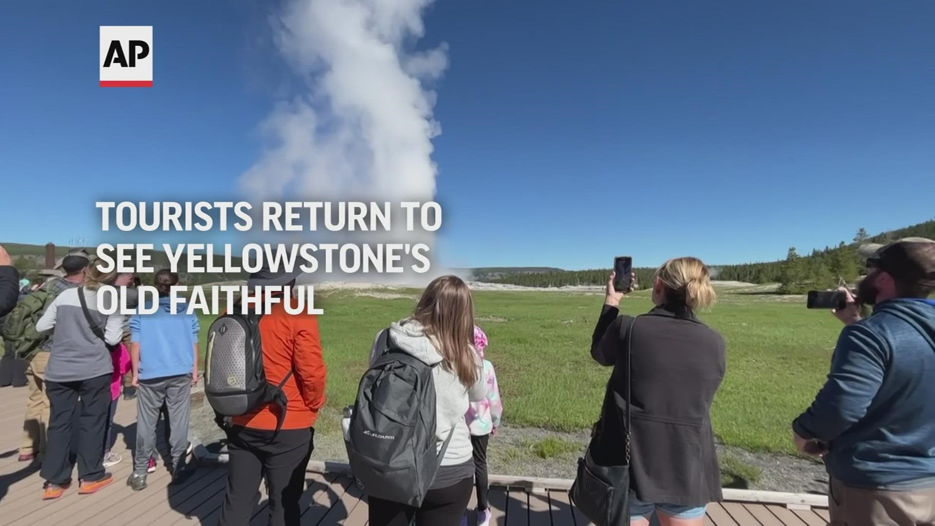 Park managers raised the gates at three of Yellowstone’s five entrances for the first time since June 13.