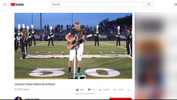 Watch High School Football Stars National Anthem Goes