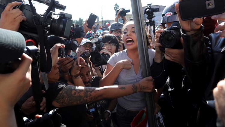 Clash between the caravan of migrants from Central America and Mexico November 18 in Tijuana