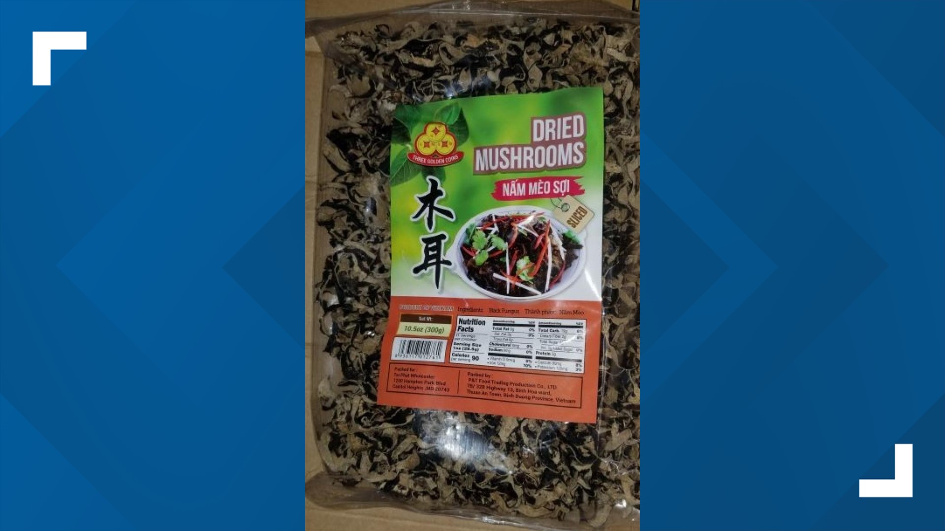 Three Coins Dried Mushrooms recall 2022 Salmonella concerns
