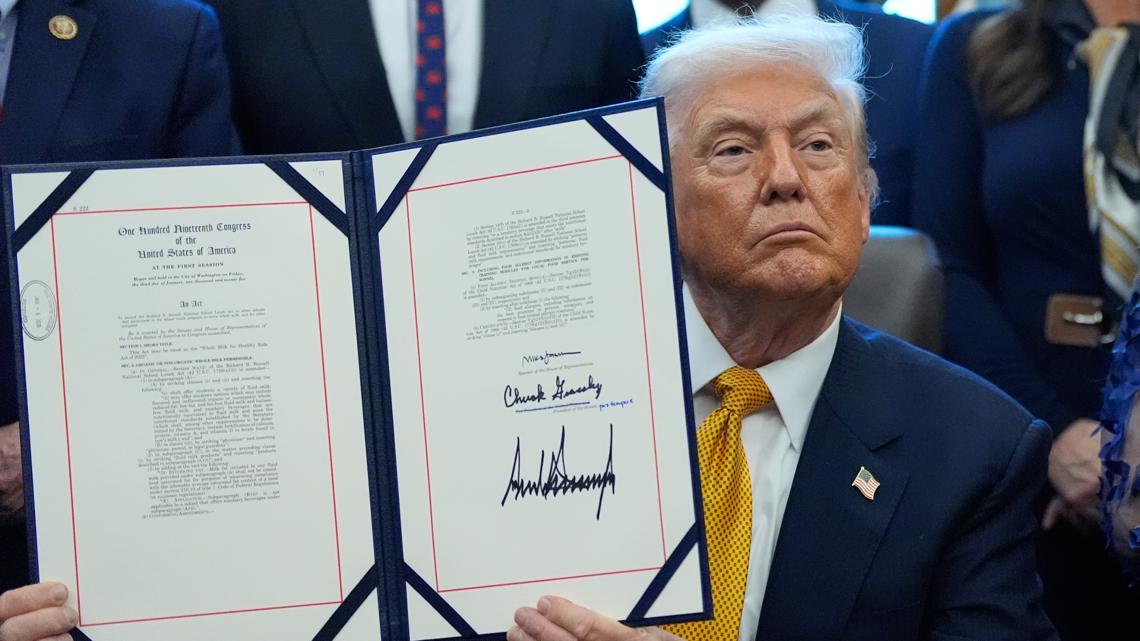 Got milk? Trump signs bill allowing schools to offer whole and 2% milk again