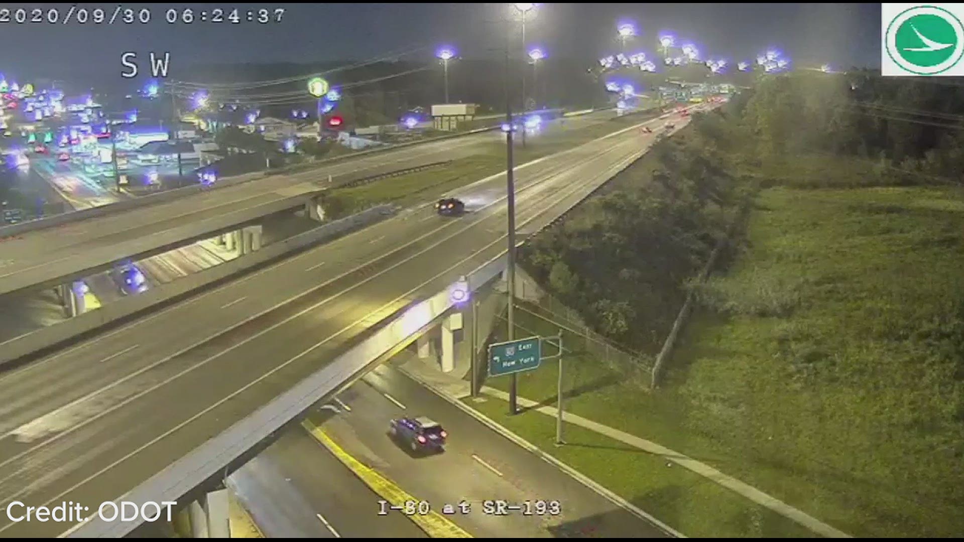 A flash that lit up the skies over parts of Pennsylvania and Ohio in the wee hours of Wednesday was probably a random meteor, an expert said. (VIDEO: ODOT)