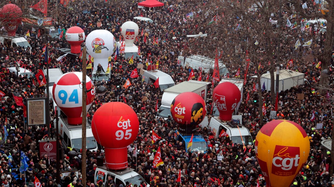 Political tensions, new protests over French pension bill