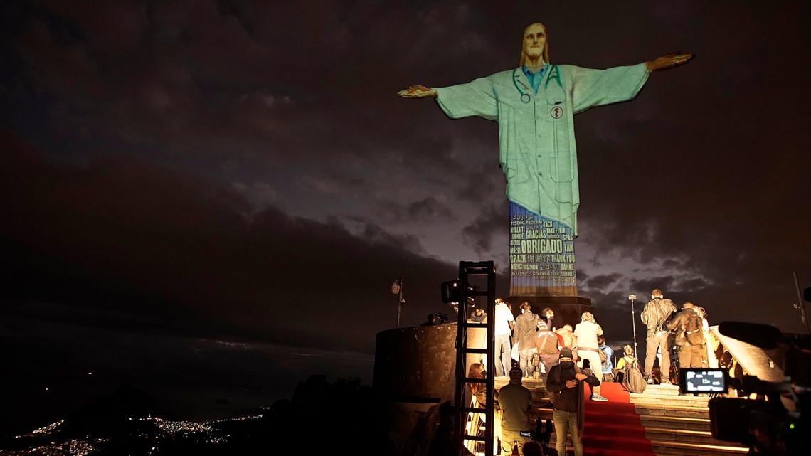 Rio S Christ The Redeemer Lit Up As Doctor In Easter Tribute Wusa9 Com