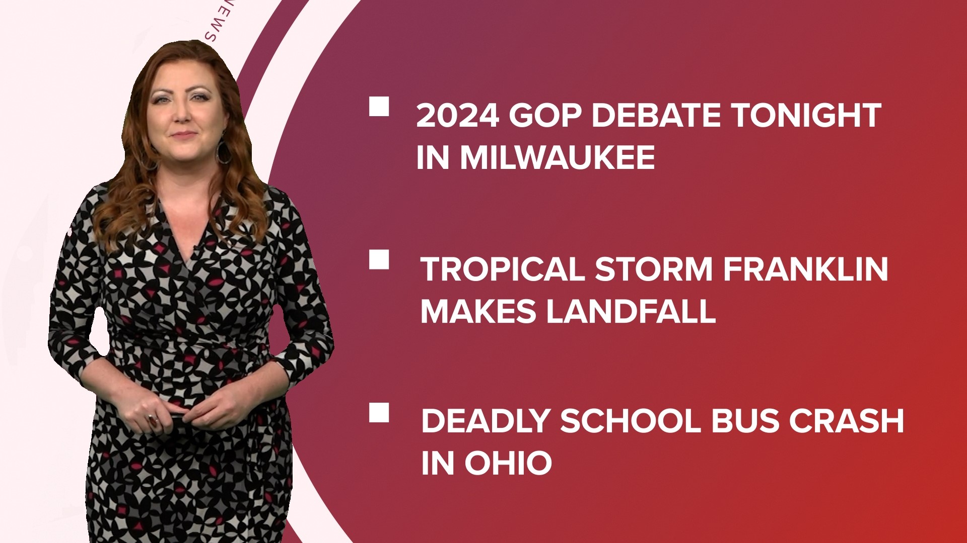 A look at what is happening in the news from preparing for the first Republican primary debate to another tropical storm makes landfall and a new spotless giraffe.