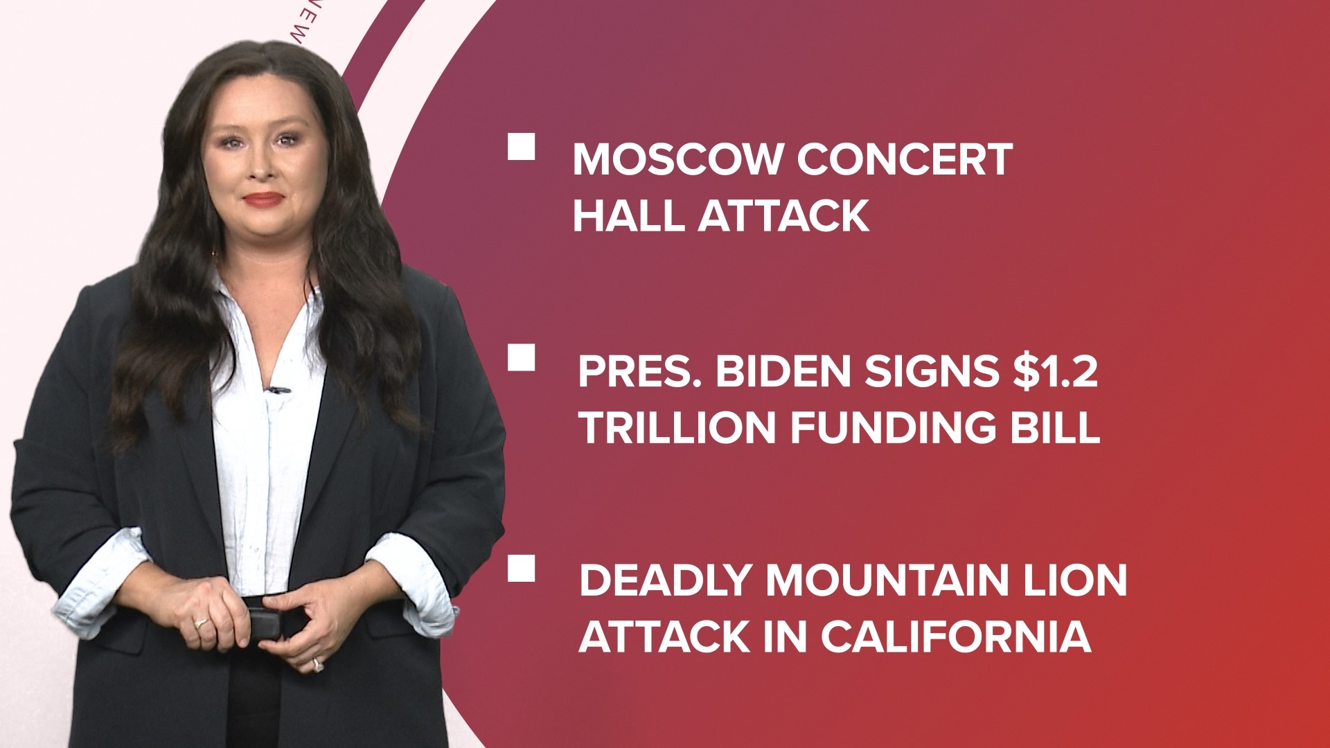 A look at what is happening in the news from latest on concert attack in Russia to a deadly mountain lion attack  and Chick-fil-A changes its antibiotic rules.