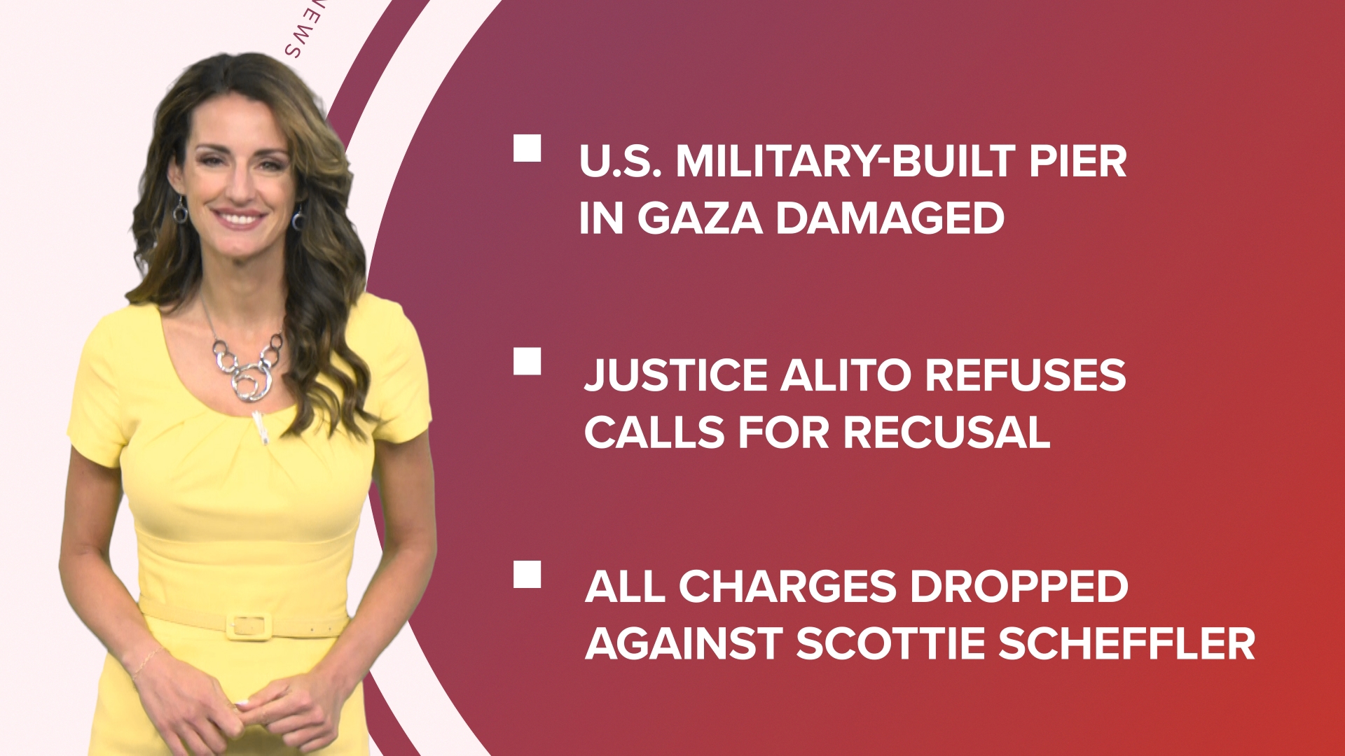 A look at what is happening in the news from Justice Alito refusing calls for recusal to all charges dropped against golfer Scottie Scheffler and more.