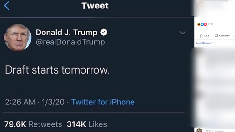 FAKE TRUMP TWEET ABOUT DRAFT