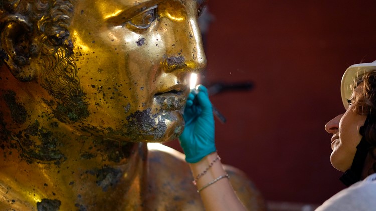 Vatican experts uncovering gilded glory of Hercules statue struck by lightning
