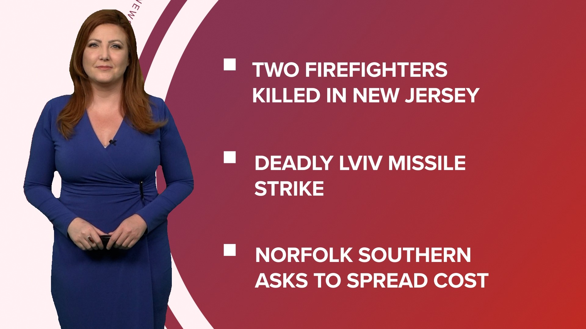 A look at what is happening in the news from two firefighters dying in a cargo ship fire in New Jersey to student loan repayment information.