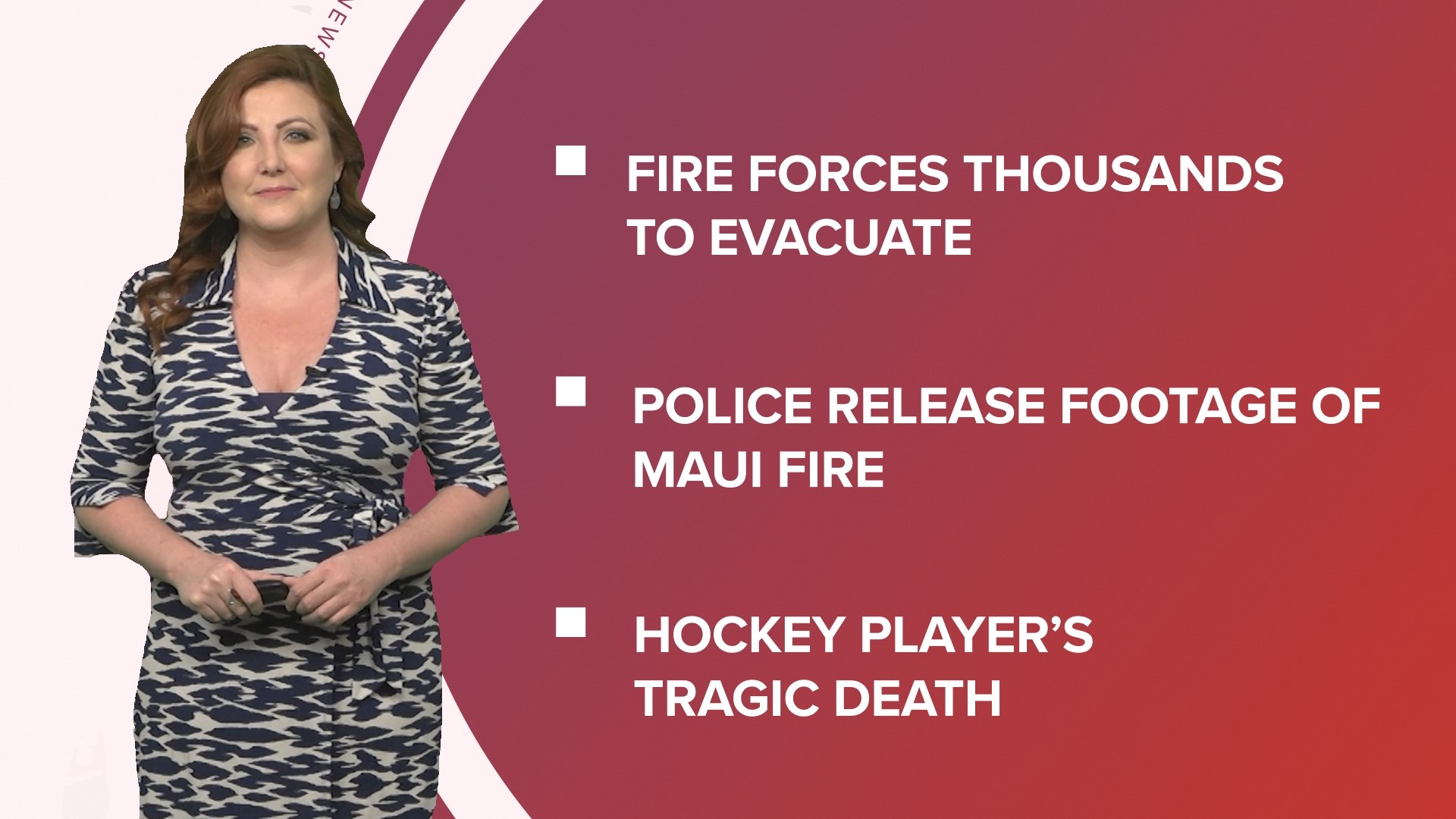 A look at what is happening in the news from a wildfire in California to new footage of the Maui wildfires and temperatures plummet in areas of the U.S.