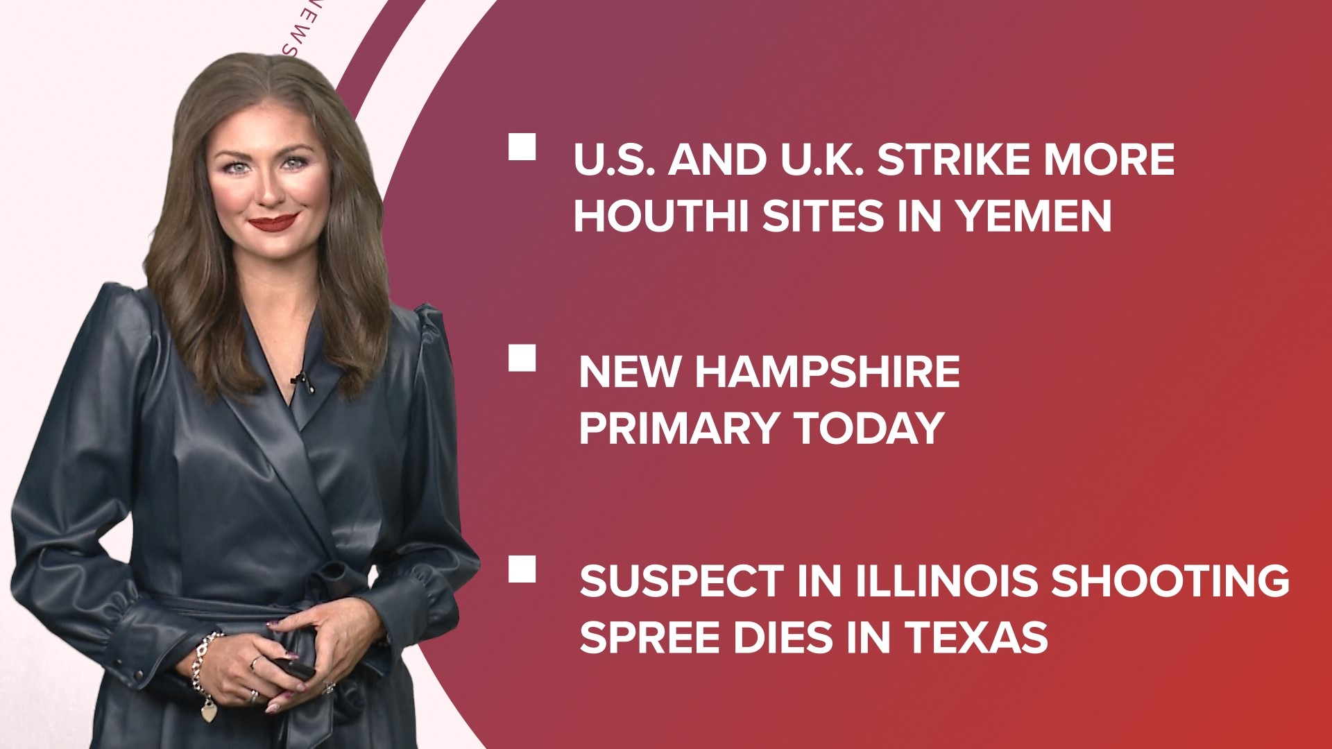 A look at what is happening in the news from more U.S. airstrikes in Yemen to primary day in New Hampshire and looking back at the life of Dexter Scott King,