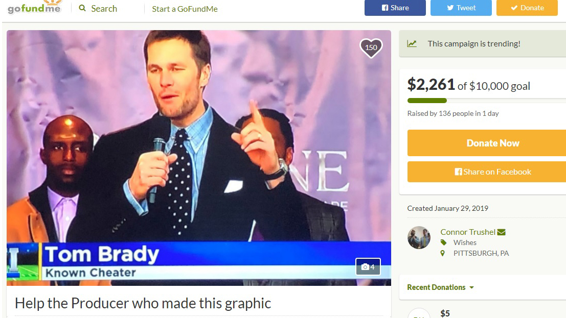 Tom Brady 'known cheater' graphic gets Pittsburgh TV employee