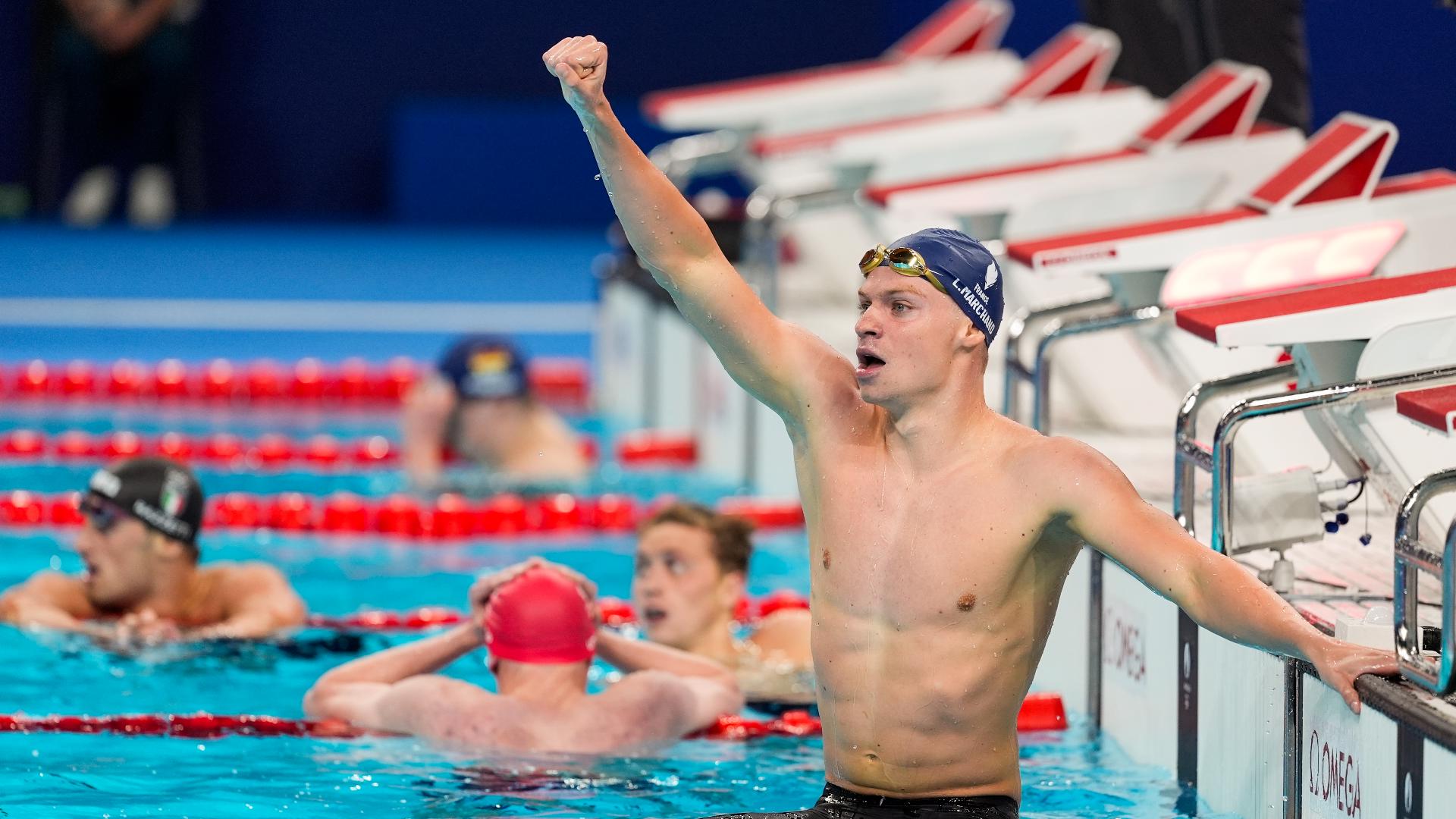 French swimmer Léon Marchand was on a worldrecord pace Sunday