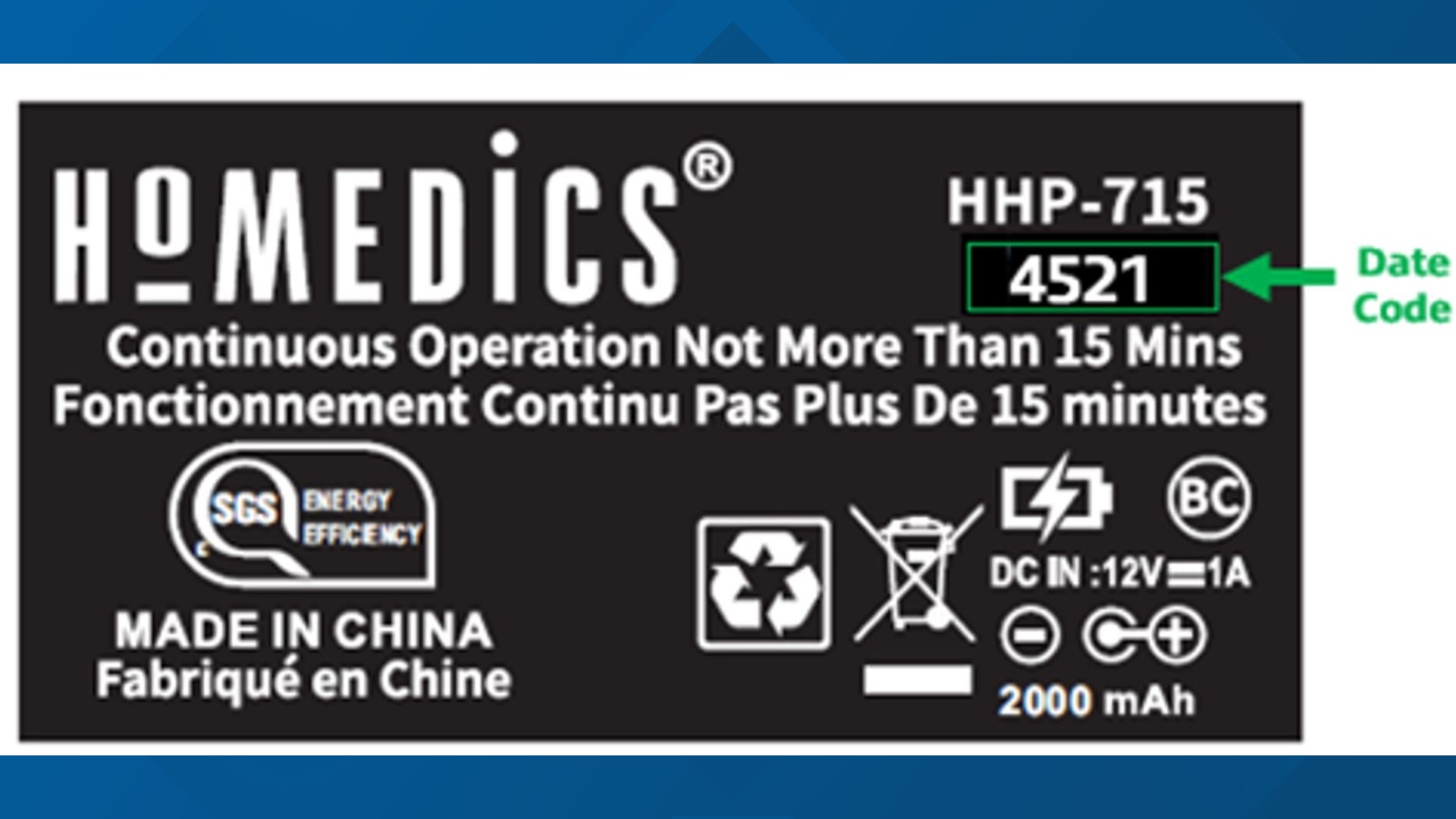 Cpsc Sticker Homedics massage gun recall announced | wusa9.com