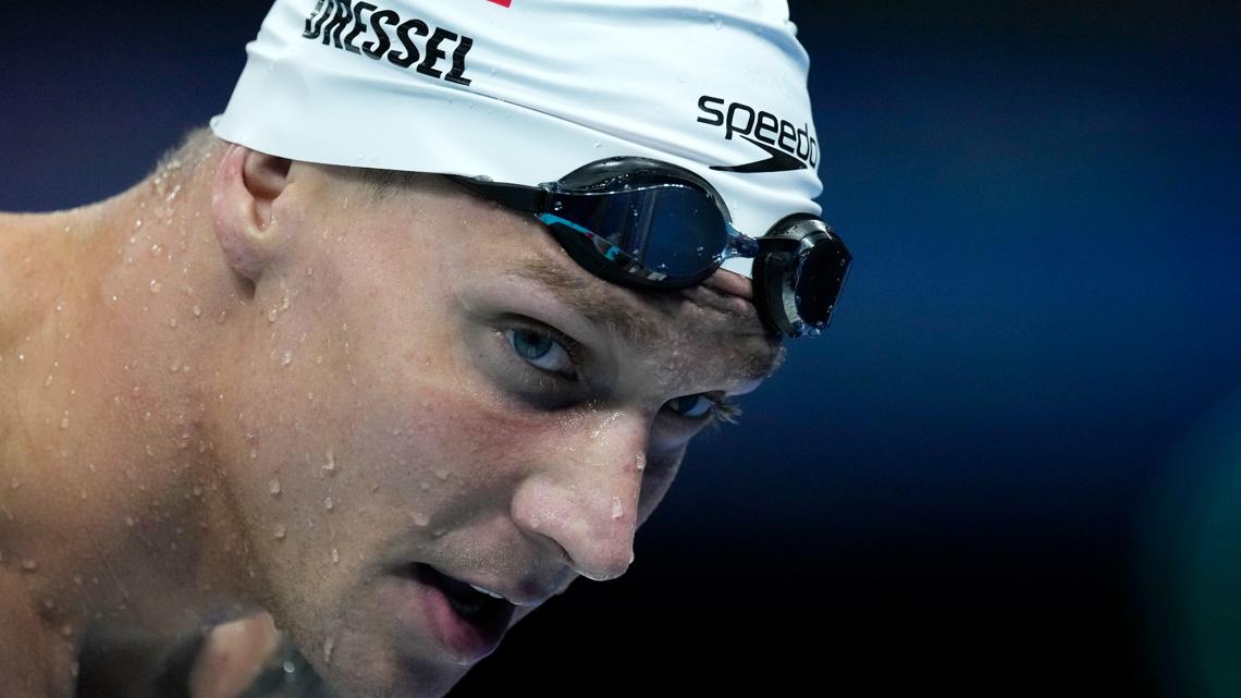 Caeleb Dressel gets 9th gold medal while on the sidelines | wusa9.com