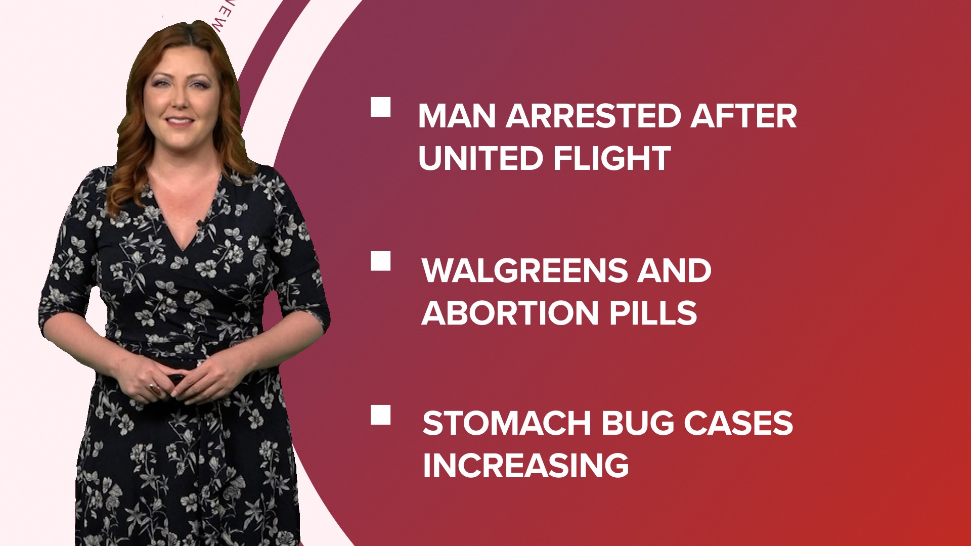 A look at what is happening in the news from Walgreens not selling abortion pills in 20 states to a man arrested on a United flight and Amazon scam texts.