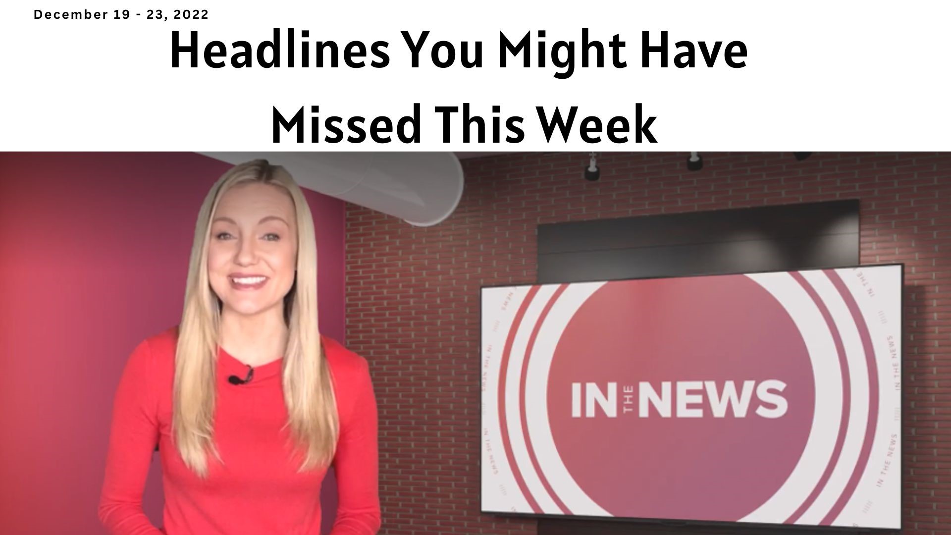 A look at some of the week's big headlines you might have missed from a massive winter storm and holiday travel to a wartime trip.