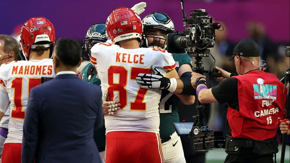 Super Bowl 2023: Mama Kelce's split Eagles-Chiefs jacket designed by  Maryland business owner