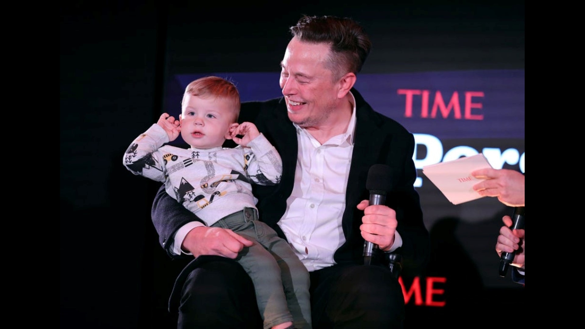 Elon Musk Brings Son X AE AXii to Person of the Year Event