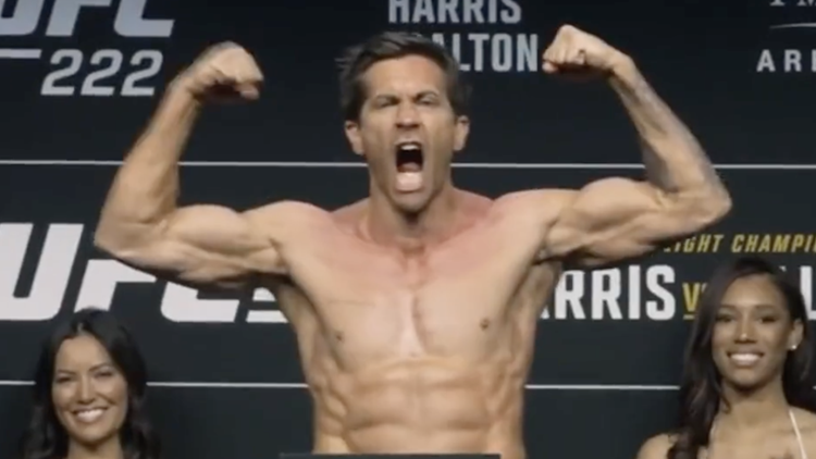 Jake Gyllenhaal Shows Off Chiseled Body at UFC 285 Weigh-Ins and