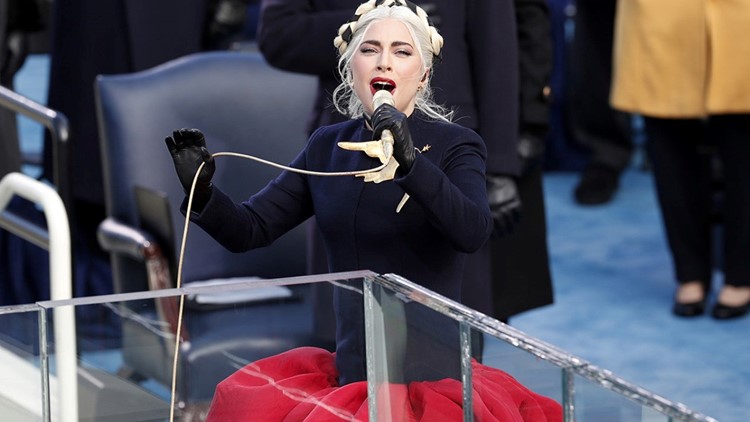 Lady Gaga Wears Custom Schiaparelli to Sing National Anthem at President Joe Biden's Inauguration | wusa9.com Lady Gaga Wears Custom Schiaparelli to Sing National Anthem at President Joe Biden's Inauguration | wusa9.com