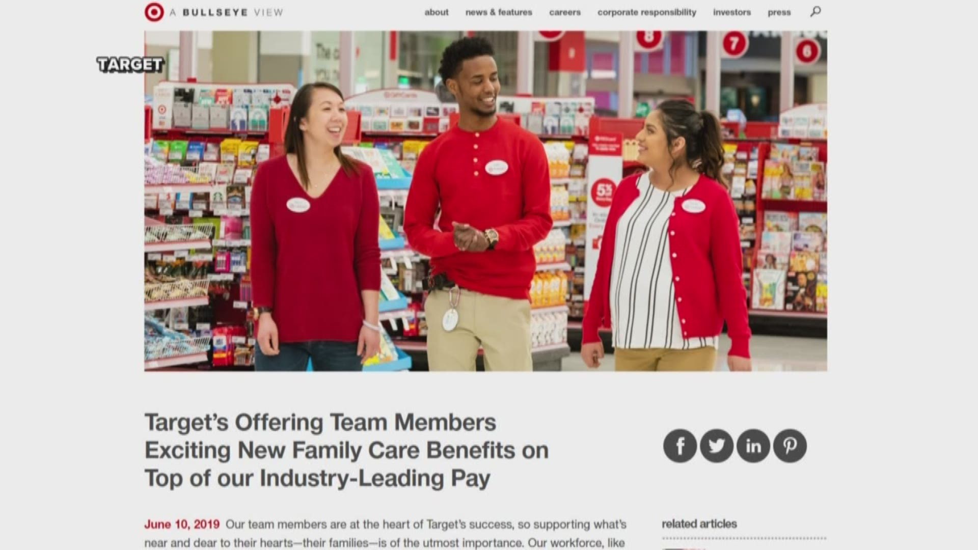 Target Corporation announced some new benefits Monday aimed at supporting employees with families.