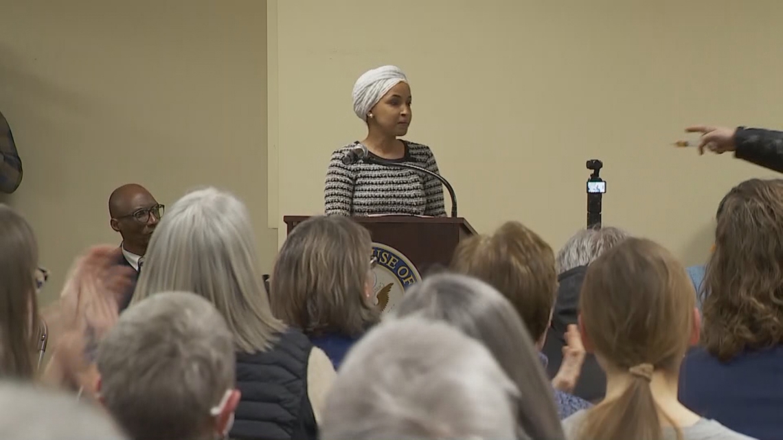 Man arrested after spraying unknown liquid from a syringe on Rep. Ilhan Omar during town hall