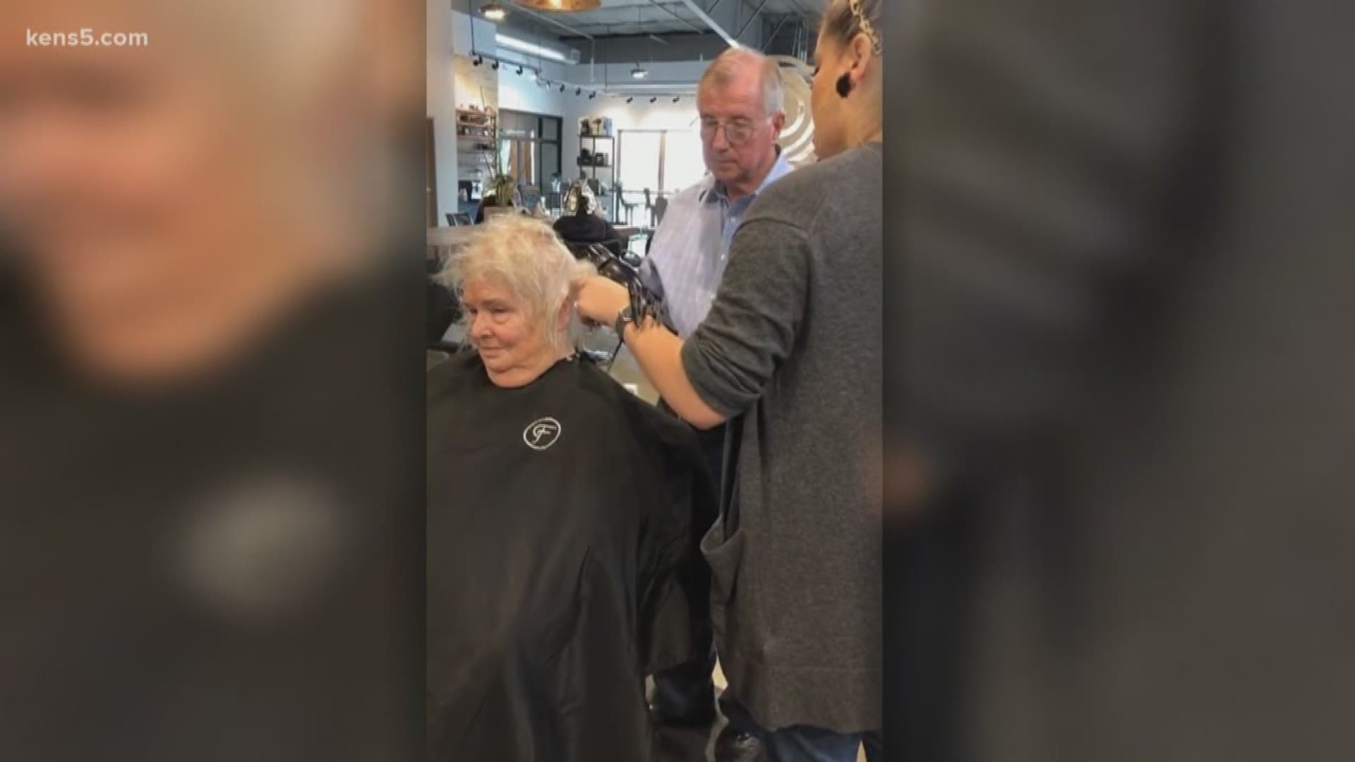 After a man was captured on video with a hairstylist learning to do his wife's hair, the video went viral.