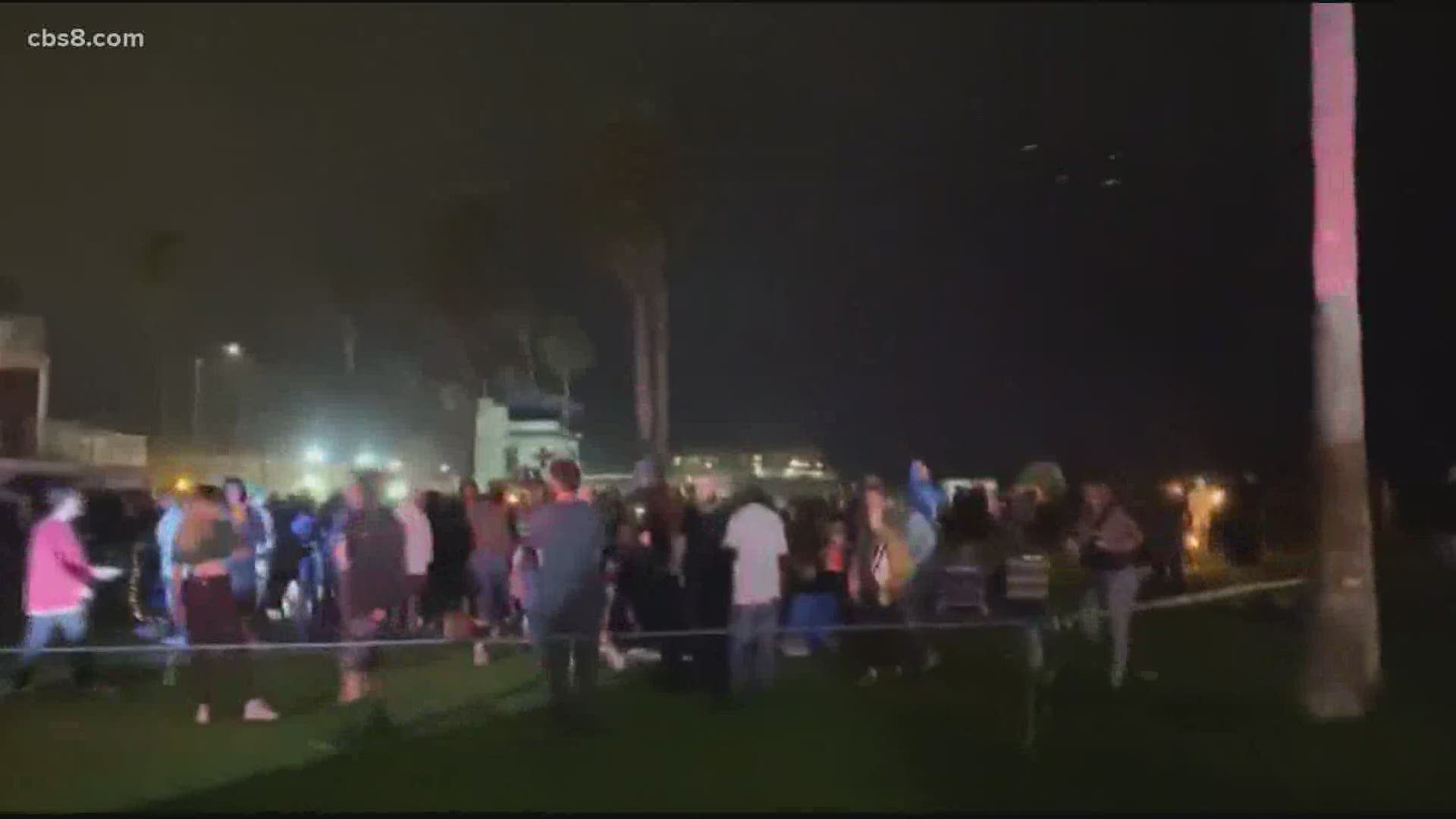 Hundreds of people gathered to dance without face coverings.