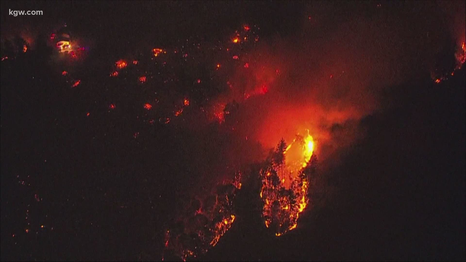 In what is being called an 'unprecedented fire event' there are numerous fires burning across Oregon making people evacuate from their homes.