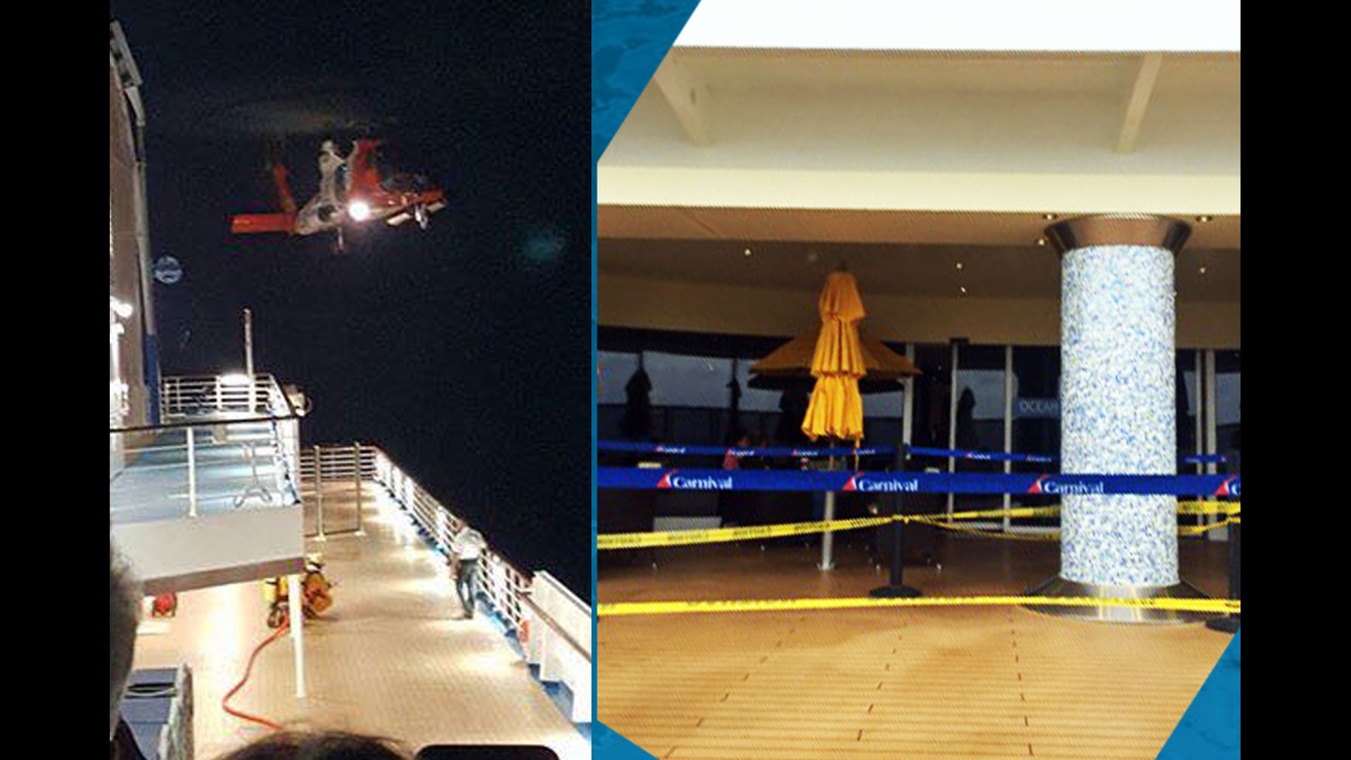 Child airlifted from Carnival cruise after falling from balcony