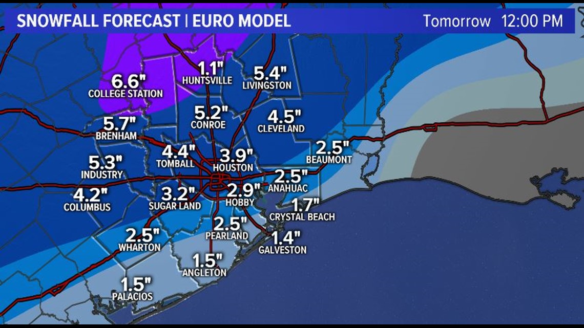 How Much Snow Will Houston Get In The Winter Storm Wusa9 Com