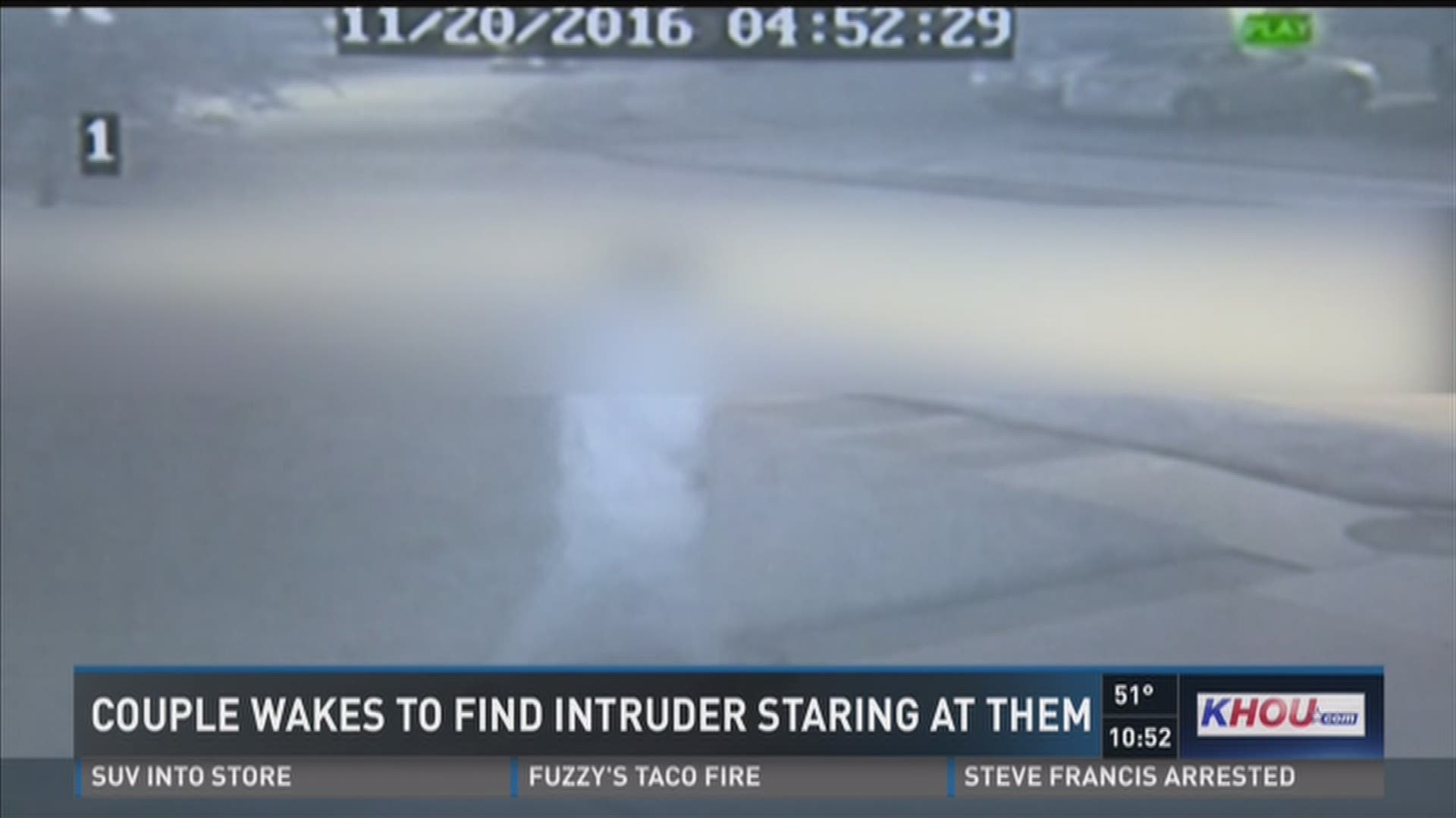 A couple said they woke up to an intruder staring at them in their Spring home on Sunday. 