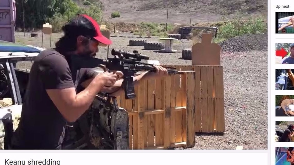 Keanu Reeves Gun Control Keanu Reeves runs and guns at a shooting range and the Internet goes ...