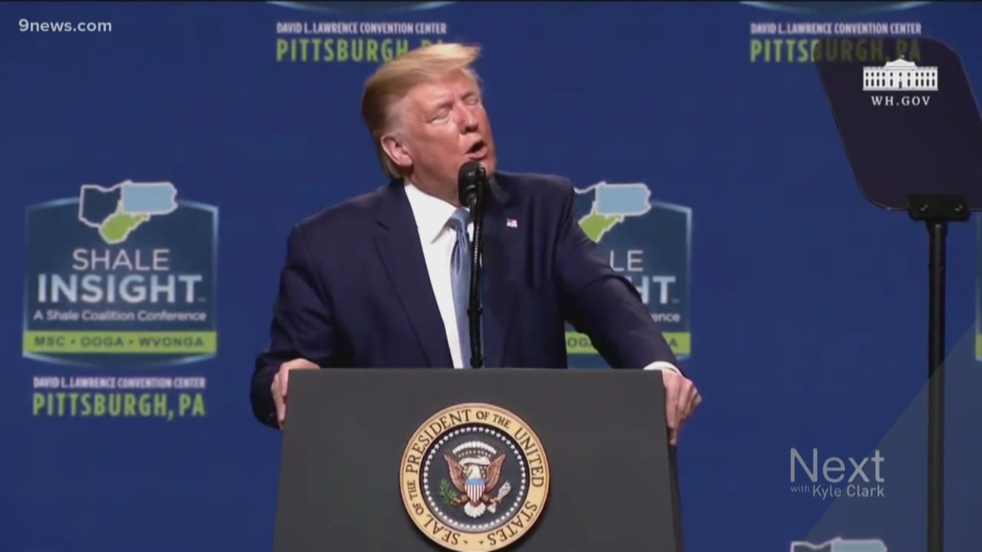 "And we’re building a wall in Colorado. We’re building a beautiful wall – a big one that really works," President Trump said Wednesday in Pittsburgh.