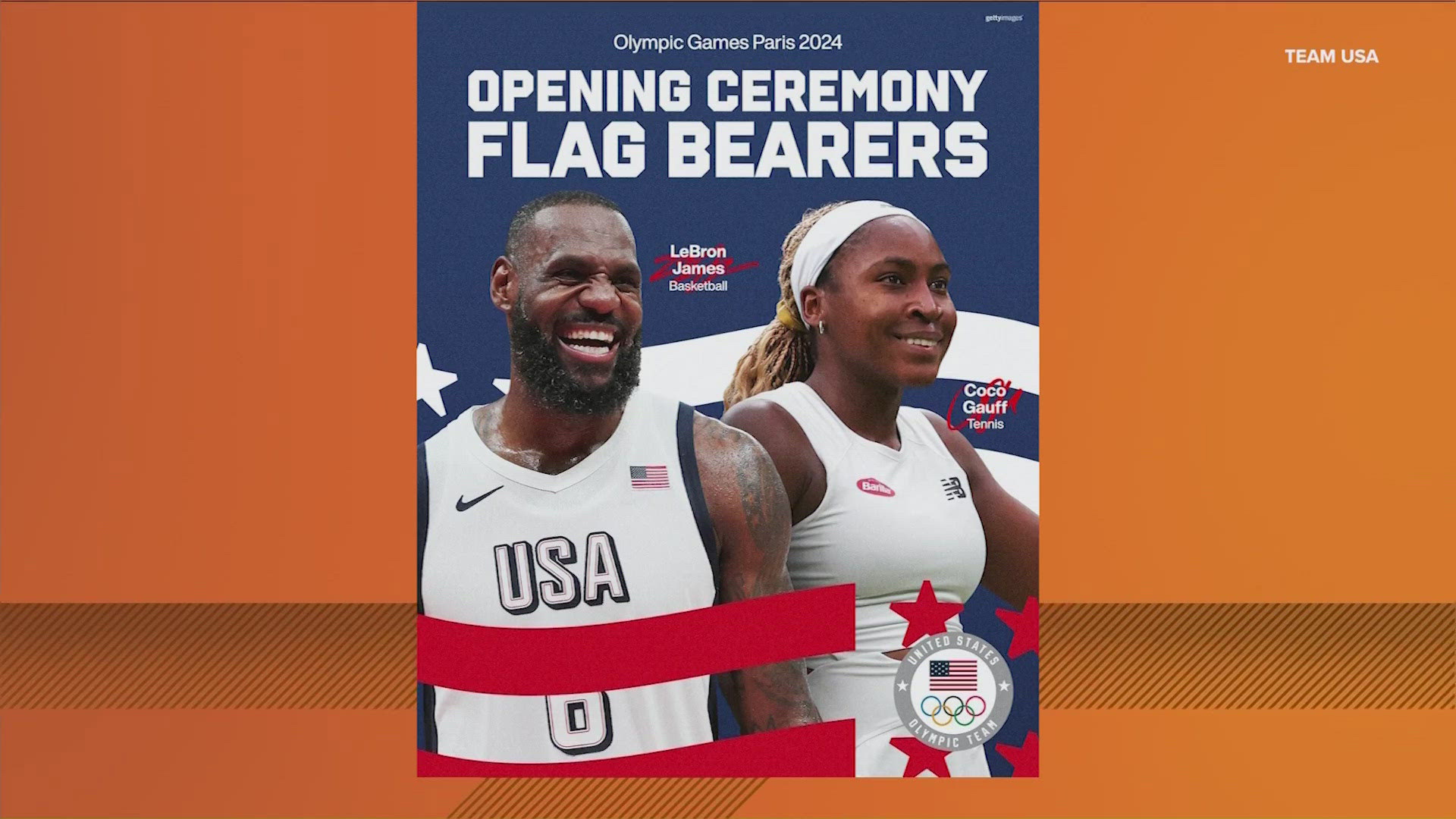 Gauff is the first tennis player to represent the U.S. as a flagbearer.