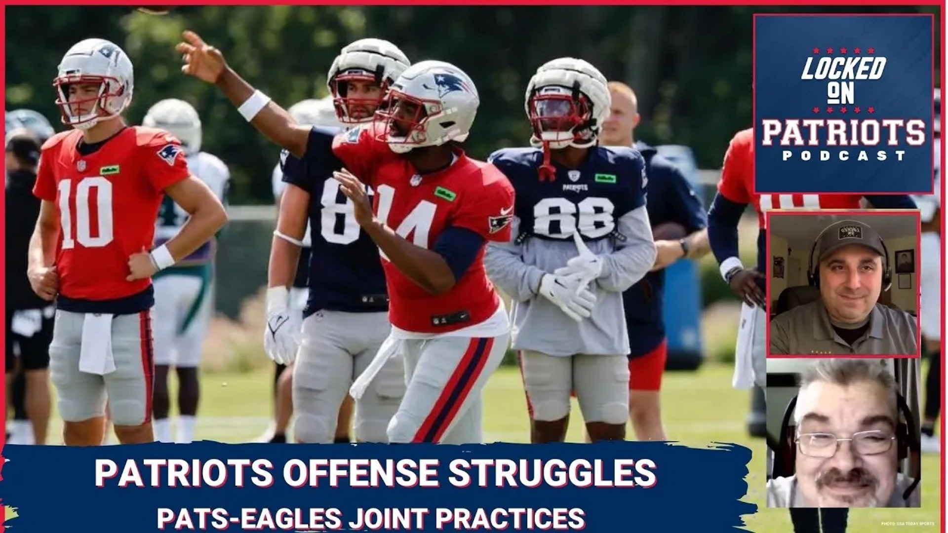 The New England Patriots hosted the Philadelphia Eagles for a joint practice session in advance of their preseason matchup at Gillette Stadium.